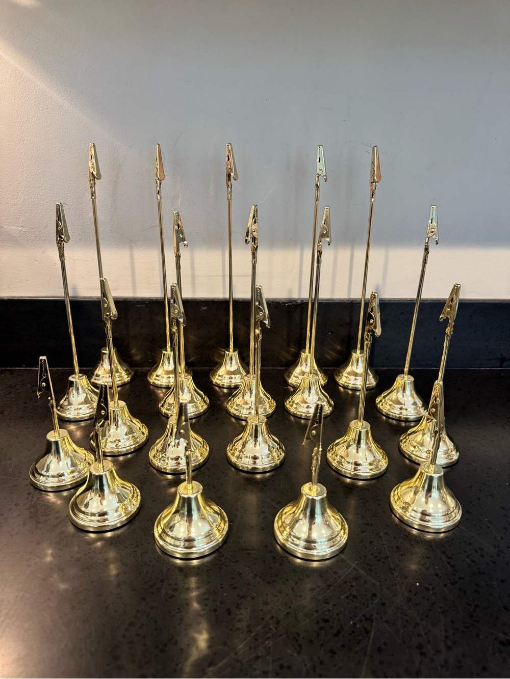 Gold Tone Photo/Place Card Holders - Set of 20